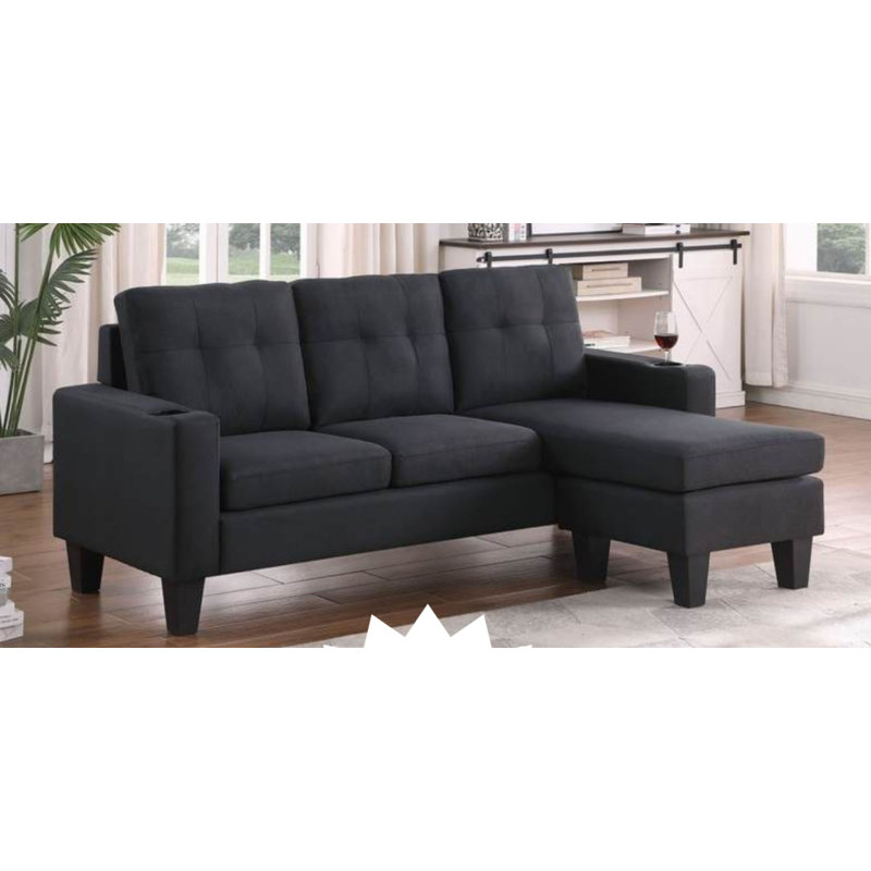 Robyn - velours noir / gris - carton - 185,5 x 76,5 x 44 cm