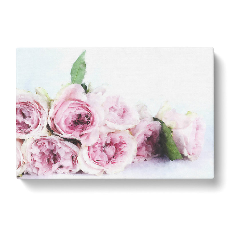 Dusty Pink Roses - Wrapped Canvas Painting, 60cm H x 91cm W x 3cm D