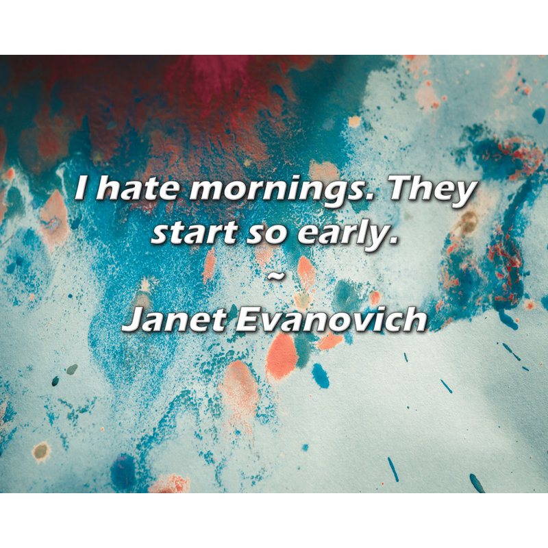 Janet Evanovich Quote: I hate mornings. They start so early.