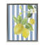 Cadre flottant Lemon Blossom sur rayures bleues, design par Lanie Loreth-130735488-130735486