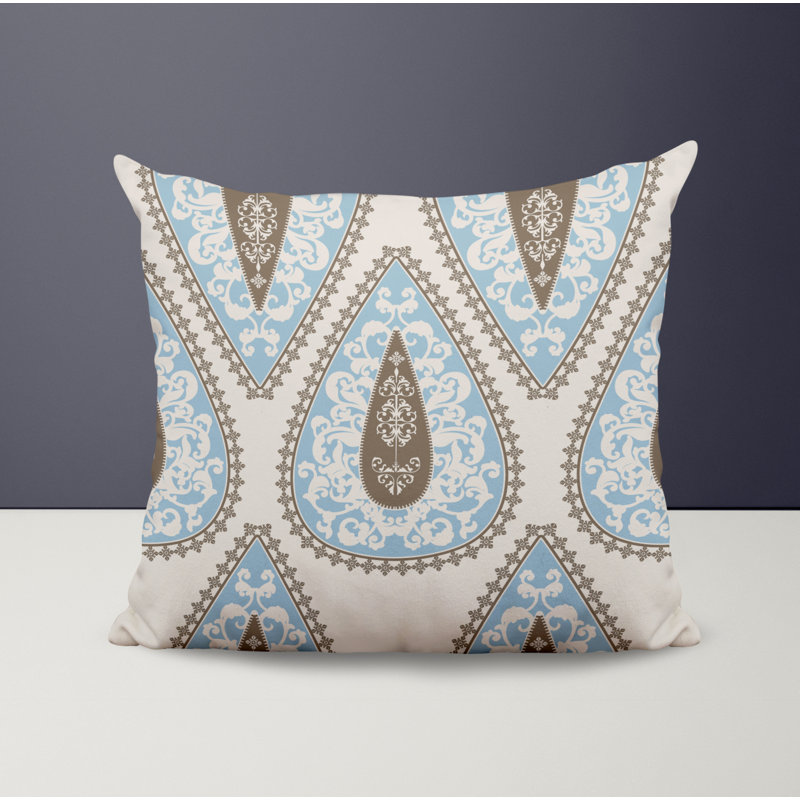 Housse et insert de coussin décoratif en polyester, L 19 po x H 19 po, Bleu