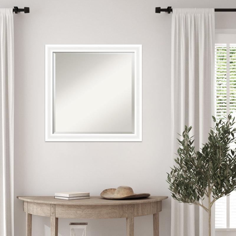 Miroir mural Oliver, 23 po x 23 po, Blanc