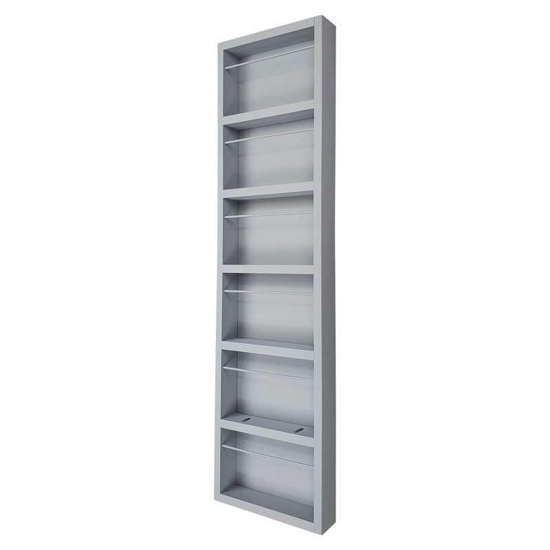 Étagère à épices sur le mur Mitchell, Gris apprêté, H 62 po x l 11 po x P 3,5 po
