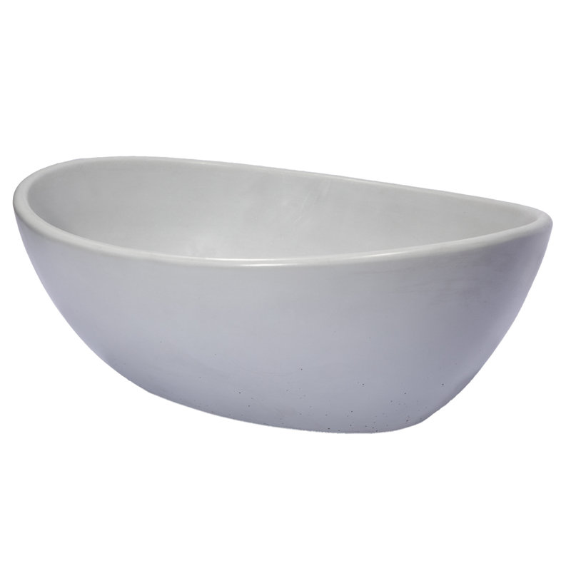 Eden Bath 13.4'' Concrete Oval Bathroom Sink, Light Earthen Gray