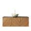 Lavabo de meuble-lavabo flottant Modern, pierre de marbre noir, finition chêne