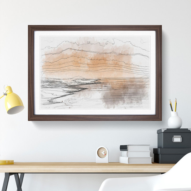 Golden Beach in Iceland - Picture Frame Graphic Art Print, 62cm H x 87cm W x 2cm D, Walnut Framed