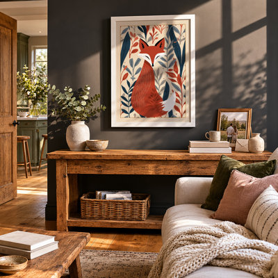 Fox Among Florals Boho - Framed Print