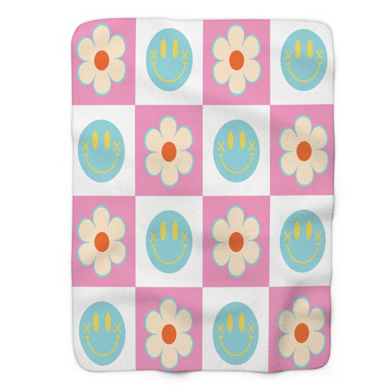 Funky Fun - Couverture en sherpa de qualité supérieure 1 pièce, L 60 po x L 80 po