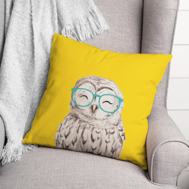Housse de coussin d'extérieur carré et insert, Jaune