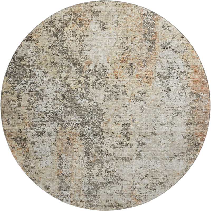 Premium Machine Washable Gurubaksh AMF1161 Modern Rug, Round 8'