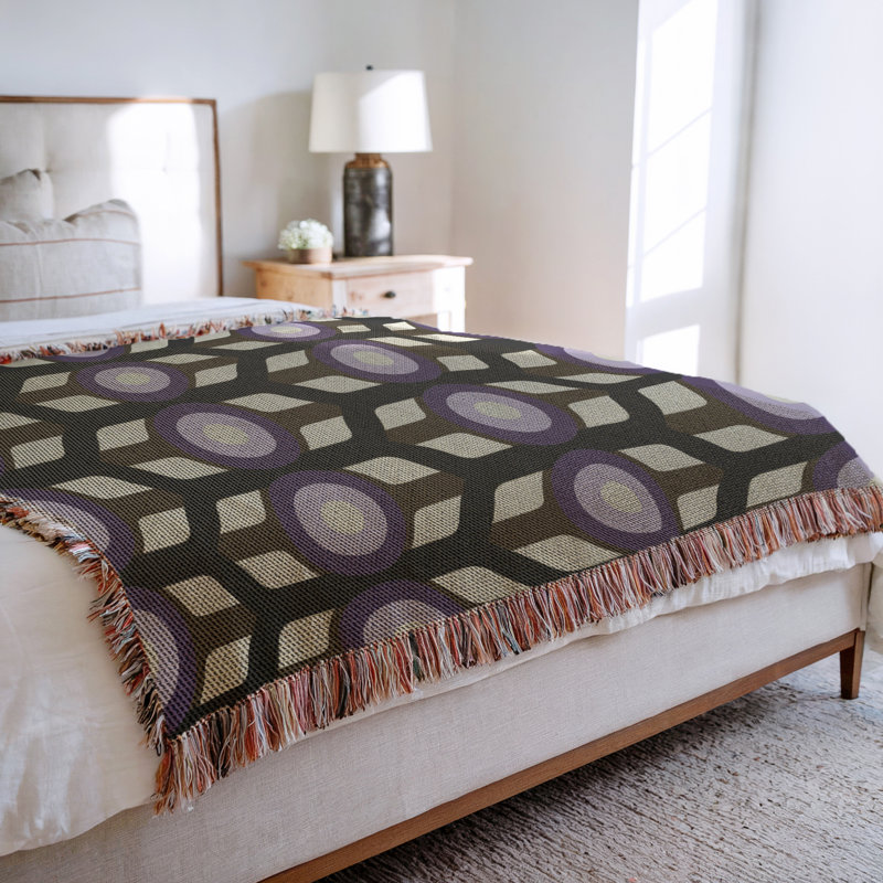 Jeté en mélange de coton Ellis, Mauve, L 60 po x l 50 po