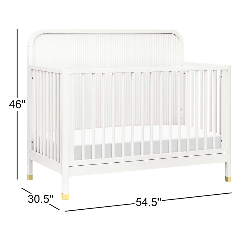 Brimsley Tambour 4-in-1 Convertible Crib, Warm White