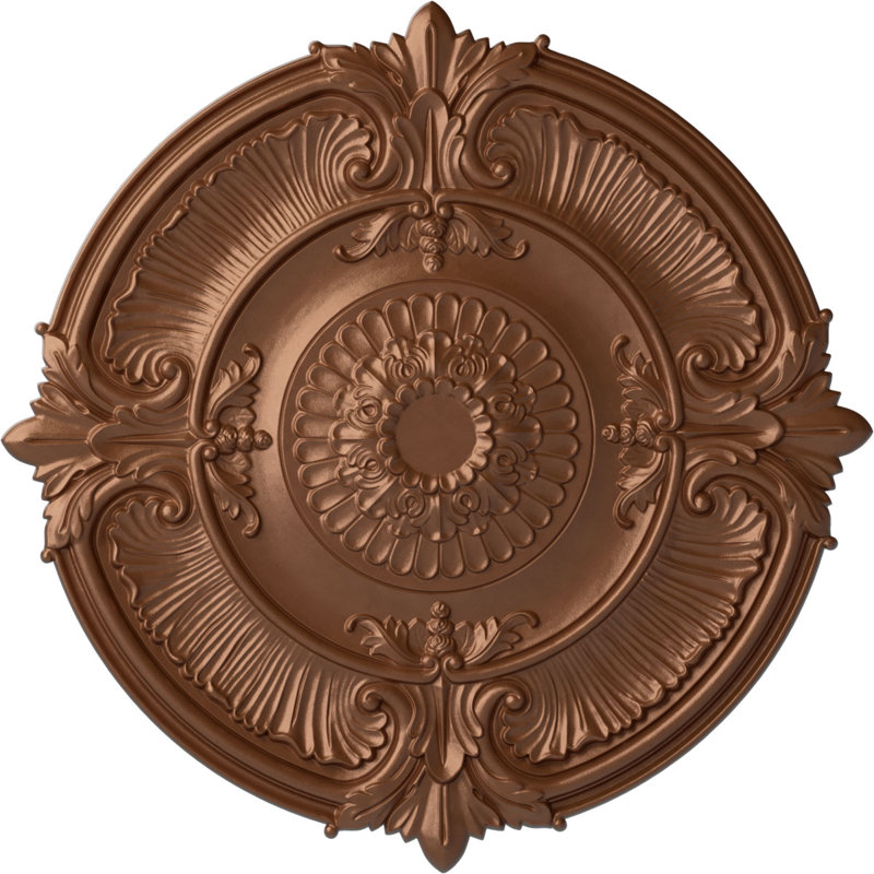 Médaillon de plafond Endurathane Piedmont, l 67 1/8 po x H 48 5/8 po x P 1 7/8 po (convient aux auvents jusqu'à 6 1/2 po), finition or riche peinte à la main