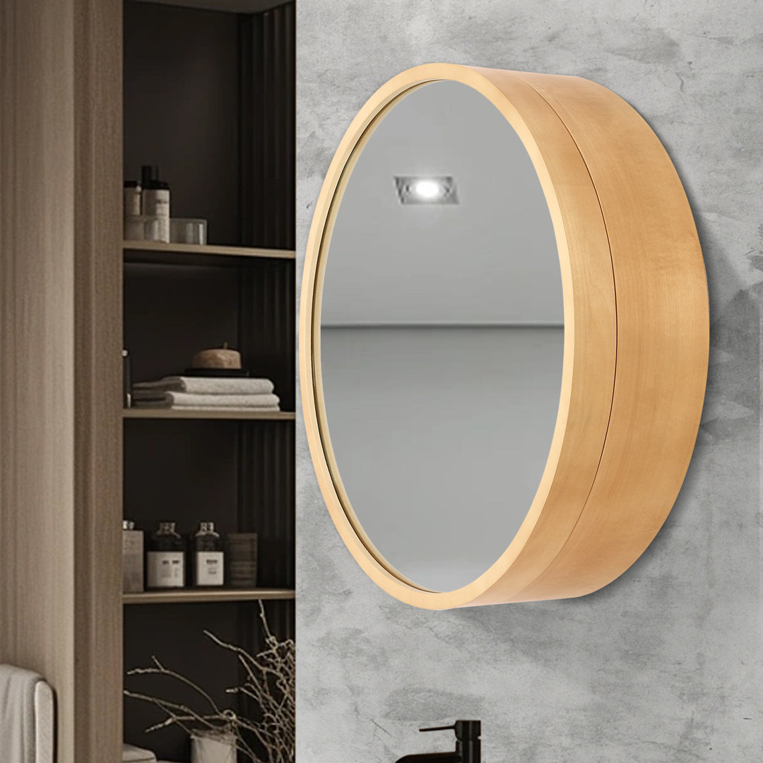 Danvers 19.68'' Round Wall Mount Bathroom Mirror Cabinet Ebern Designs 