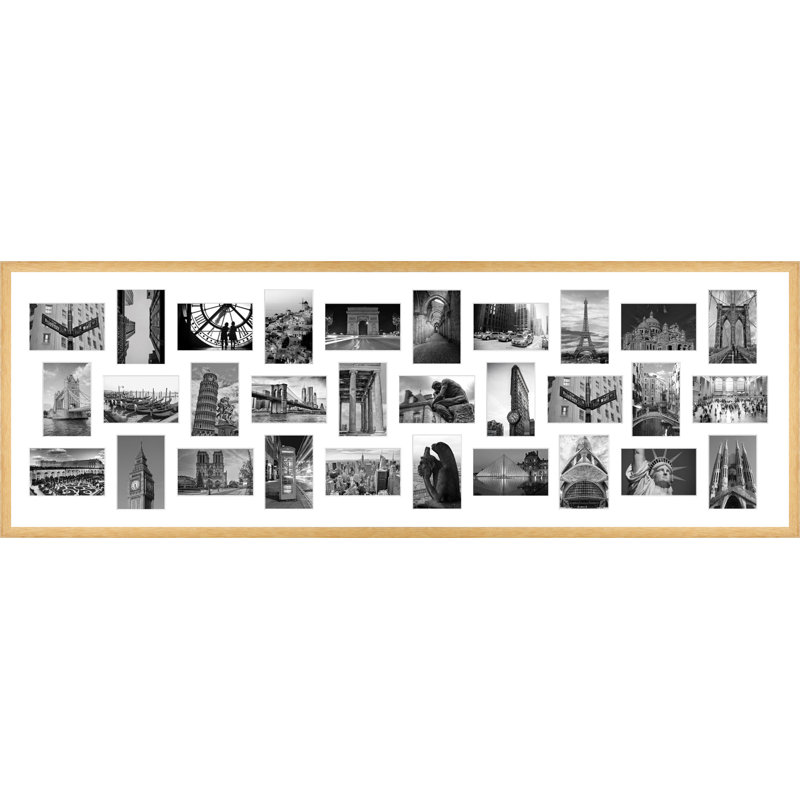 Kiryak Wood Picture Frame with Mat, Natural Brown