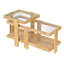 Ensemble de 2 tables basses gigognes en rotin Boho avec plateau en verre trempé naturel