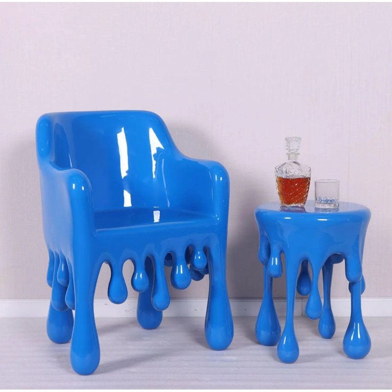 Statue de table d'appoint qui fond, Bleu