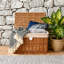 Wicker Storage Trunk with Lid and Cotton Liner-2014681383-2014681384