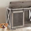 Meuble en bois pour cage de cage de chien avec porte de grange coulissante-1421840617