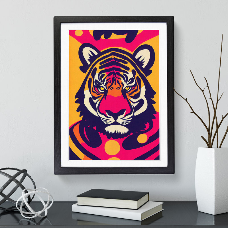 Tiger Abstract - Framed Print, Black Framed, 64cm H x 46cm W x 2cm D