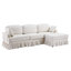 Canapé modulaire moderne avec jupe plissée à volants amovible, canapé en nuage de chenille, repose-pieds et accoudoirs évasés, canapé en tissu en L à 4 places-1604286427