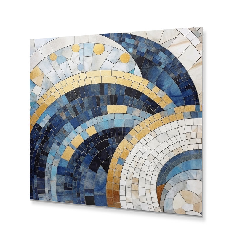 Gold Constructing Blue Realms III - impression sans cadre sur métal, H 16 po x l 16 po x P 1 po