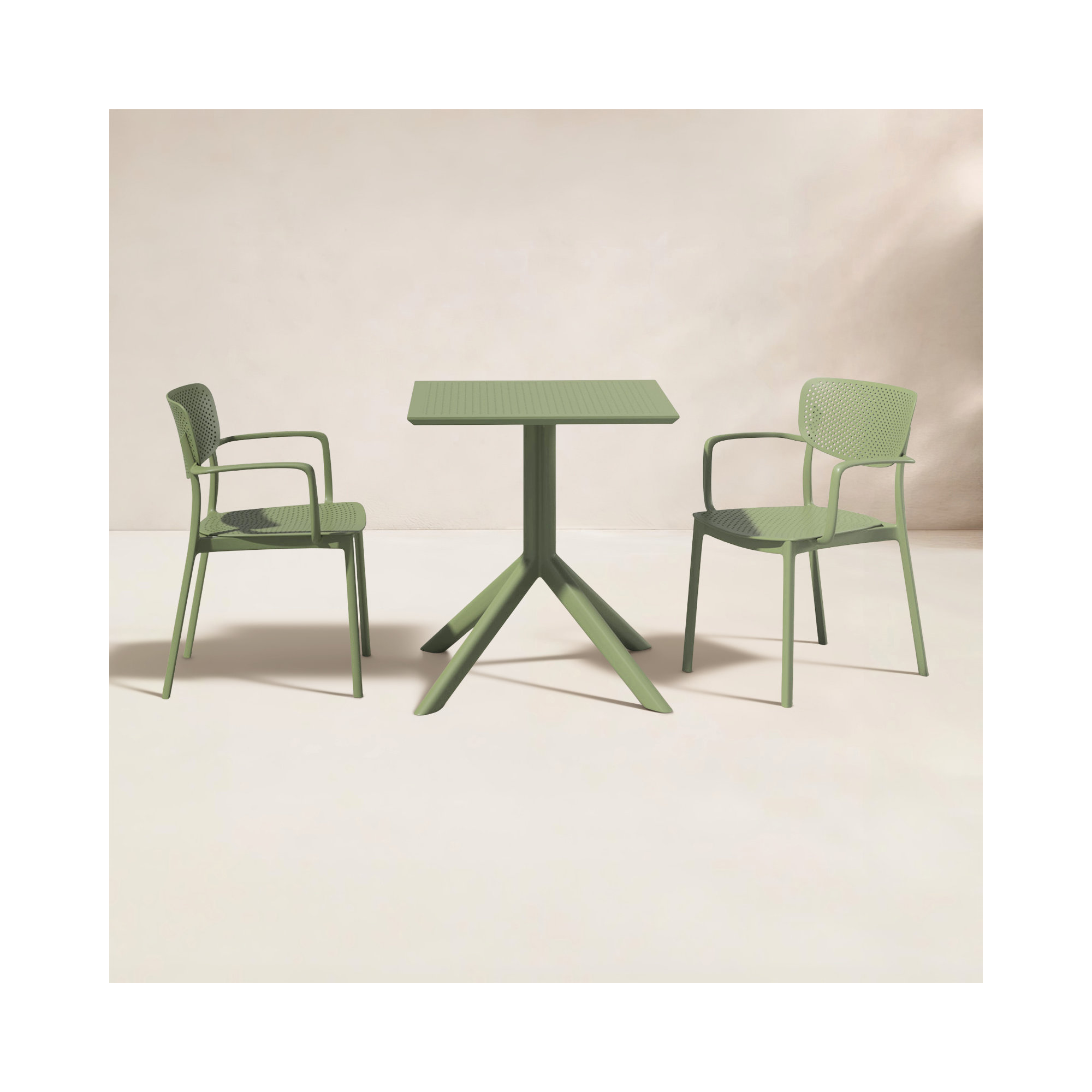 Farrah Square 2 - Person Bistro Set, Olive Green