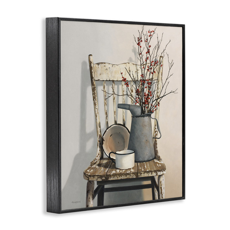 «Vintage Rustic Things Neutral», peinture XXL encadrée noire, art texturé par Cecile Baird, H 30 po x l 24 po