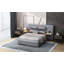 Lit plateforme tapissier en velours avec prises de courant, ports USB, oreiller et tablettes Daxton-1004813009