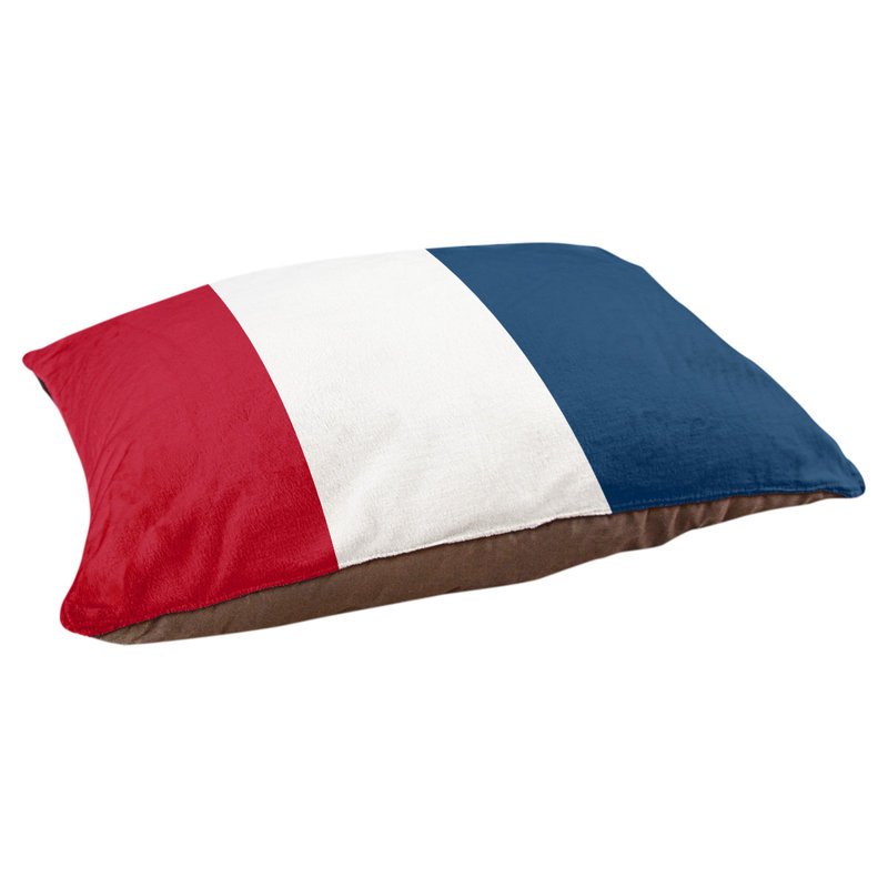 Coussin rectangulaire designer Los Angeles Anaheim, Rouge / blanc / bleu marine, Grand (L 40 po x l 50 po)