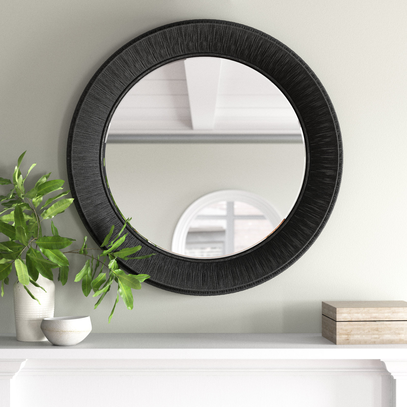 Jute Accent Mirror, 40" x 40"