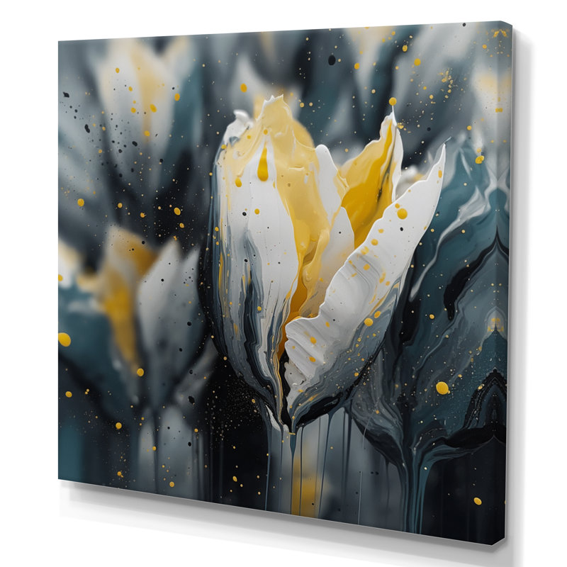 " Grey Tulip Serenity I ", 16" H x 16" W x 1" D, Wrapped Canvas