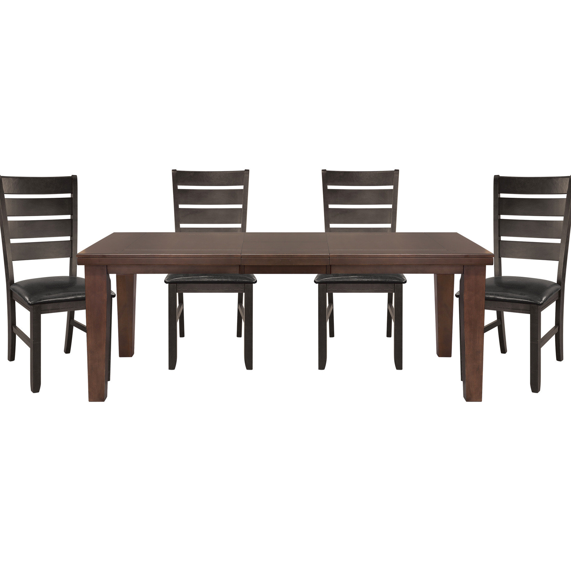 Hokku Designs Dark Oak Finish Dining 5pc - Rectangular Table With 4 ...