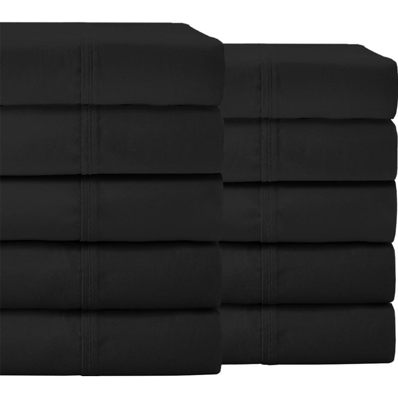 Microfiber Sheet Set, Black, Twin XL Sheet Set + 10 Fitted Sheet+10 Pillowcases