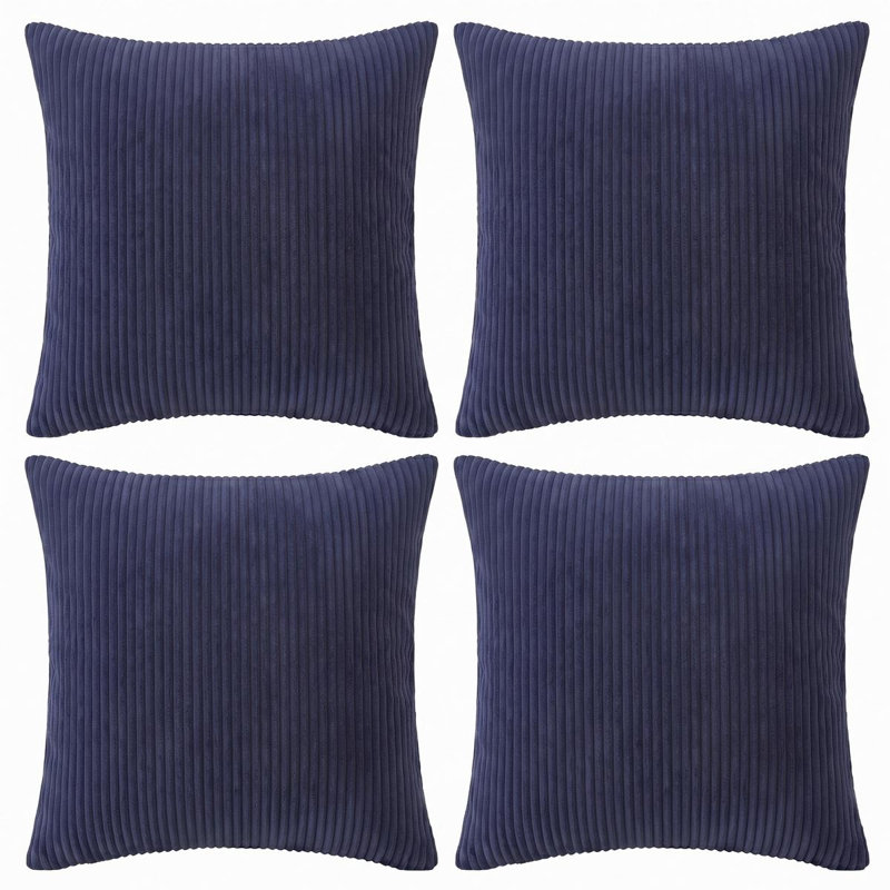 Housse de coussin simple à rayures, Navy Blue