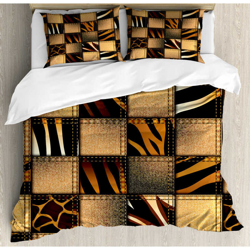 King Safari Patchwork Microfiber Duvet Cover Set