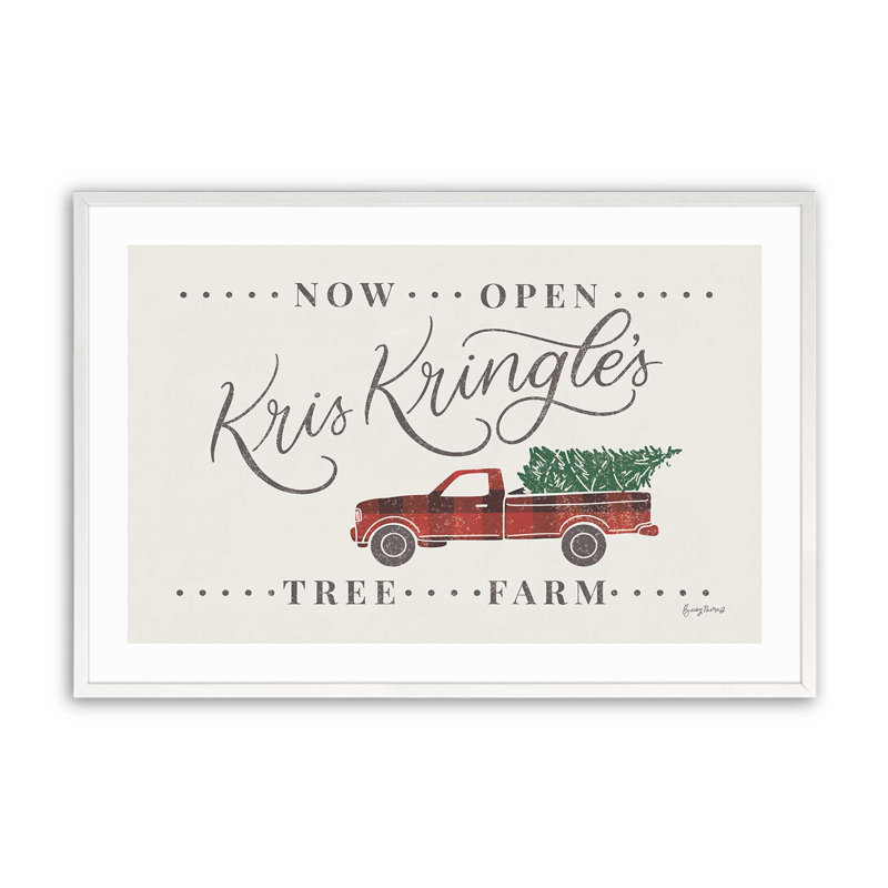 Kris Kringle's Tree Farm Print, Cadre opaque blanc, H 13 po x l 17 po