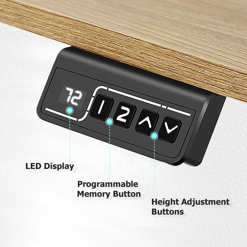 63'' L-Shaped Height Adjustable Standing Desk Electric Corner Table With Free Large Mouse Pad For Home Office Gaming