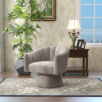 Fauteuil demi-tonneau pivotant de 25,2 po Iryanna