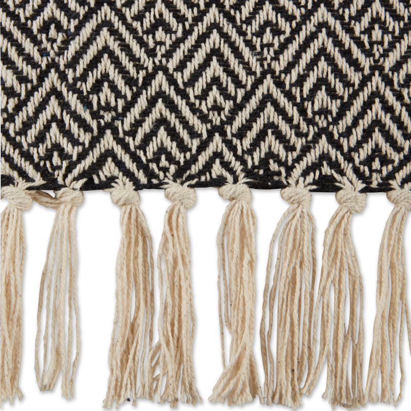 Jeté en coton , Chevron noir