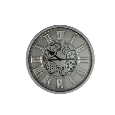 Round Wall Clock Moving Gears