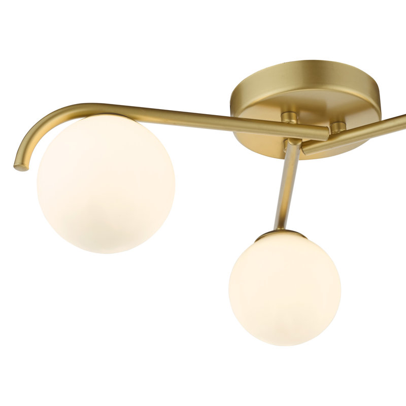 Prestyn Glass Flush Mount, Gold