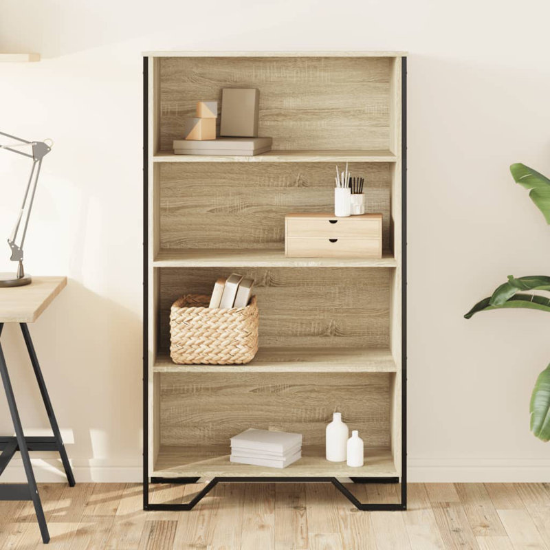 Samiria Bookcase, (4 Shelves) 137.5cm H x 80cm W x 31cm D, Sonoma Oak