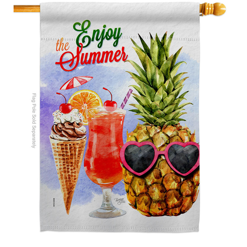 Summer Sweets House Flag Fun In The Sun Été 28 X 40 pouces décoration décorative double face