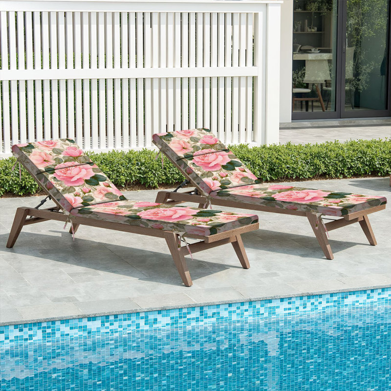  Coussin de patio extérieur pour l'extérieur 3 po Aquarelle roses fleurs de jardin d'été