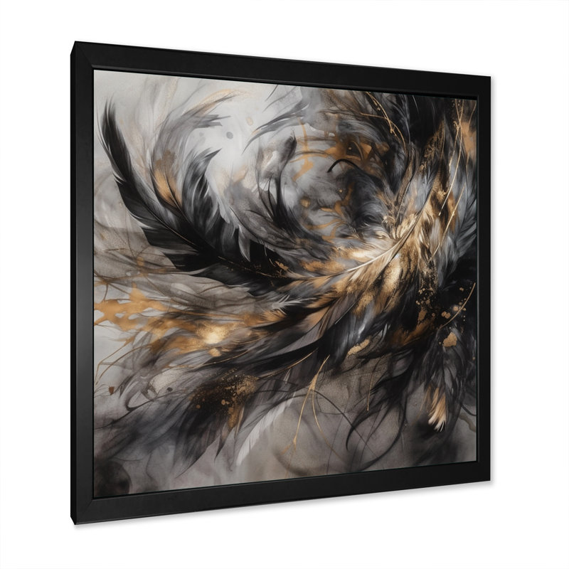 Patrickson, or et noir «Expressions of Freedom I» sur toile, Cadre photo noir, H 16 po x l 16 po
