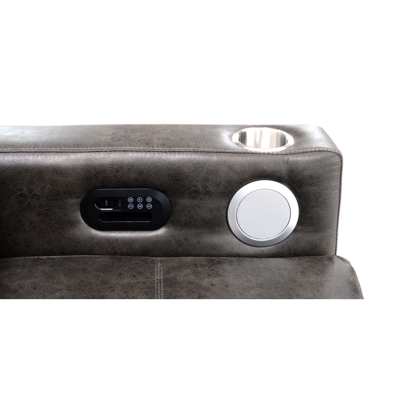 Canapé-lit 2 en 1 avec rangement, charge et Bluetooth - peu encombrant pour les appartements, Gris foncé