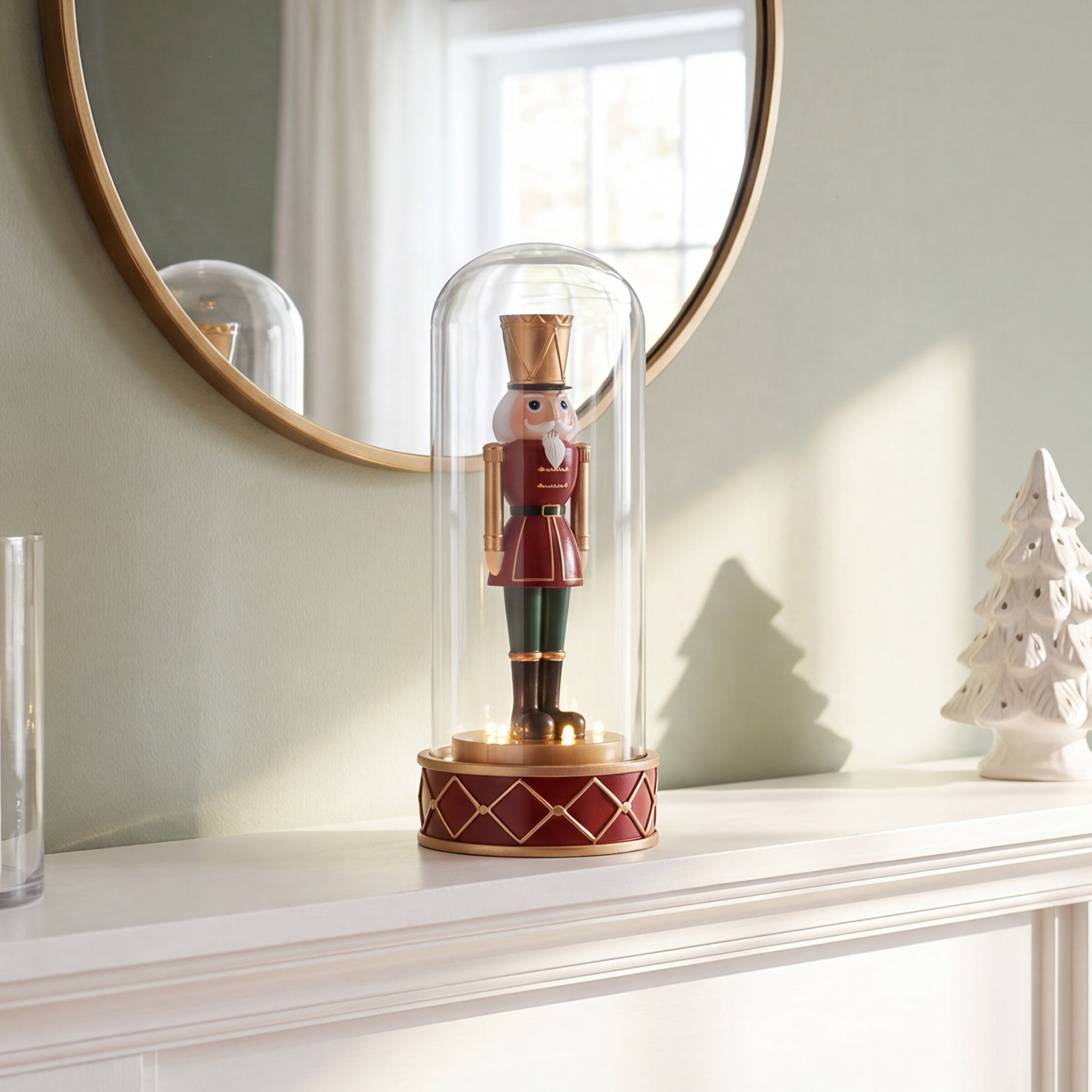 Lighted Soldier Cloche Nutcracker Accent