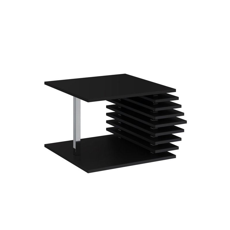 Linney Floor Shelf Coffee Table, 45" H x 70" W x 70" D, Black