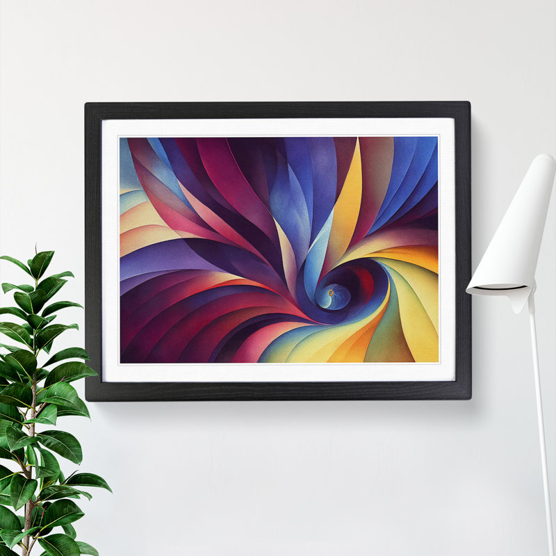 Fractal - Single Picture Frame Print, Black, 46cm H x 64cm W x 2cm D